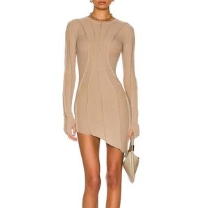SAMI MIRO VINTAGE Asymmetrical Tan Dress